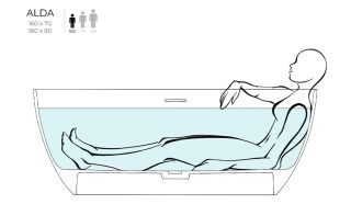 Ванна из искусственного камня Salini Alda S-Sense 101913GRH 160x80см RAL снаружи