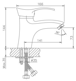 Смеситель для раковины Haiba HB1001-1 сатин