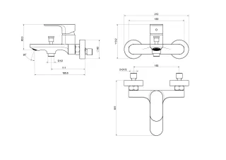 Смеситель для ванны Aquatek Альфа AQ1940CR хром