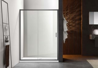 Душевая дверь двухэлементная Aquatek AQ ARI RA 12020GM 120 см оружейная сталь