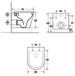 Подвесной унитаз AQUAme AQM2001MB с крышкой-сиденьем чёрный матовый