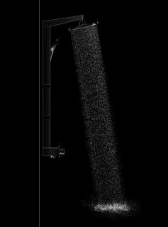 Душевая стойка AQUAme AQM8005B с термостатом чёрный матовый