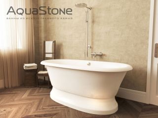 Ванна из искусственного камня AquaStone Оливия 180x90см белый