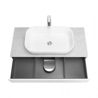 Тумба под раковину Aquaton Марбл 100 см белый матовый/слэйт