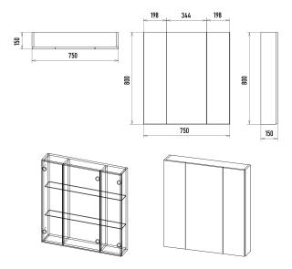 Зеркальный шкаф Misty Аура 75см белый