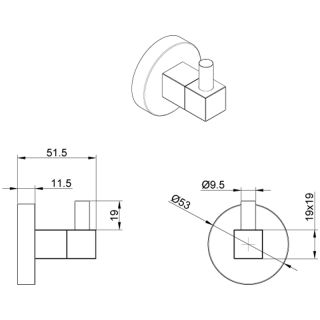 Крючок одинарный AZARIO NESSY AZ-73105A