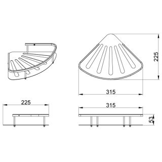 Полка угловая одноэтажная Azario RINA AZ-836 подвесная