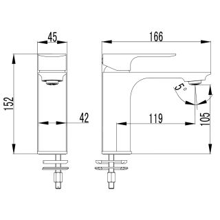 Смеситель для раковины Azario ASHER AZ-VNN168311C