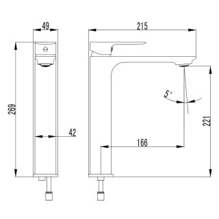 Смеситель для раковины-чаши Azario ASHER AZ-VNN168R11 C