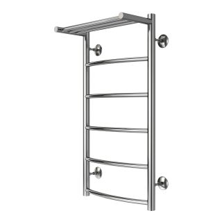 Полотенцесушитель водяной AZARIO VERONA AZ04148P  400/800 с полкой, 5 секций, нижнее/диагональное подключение, 1/2, хром