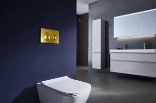 Кнопка смыва Azario KAPRIS AZ-8200-0014 двойная, золото матовое