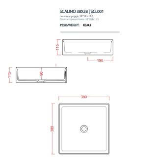 Раковина ArtCeram Scalino SCL001 16 00 blu zaffiro 38 см