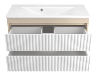 Подвесная тумба под раковину Brevita Balaton BAL-06100-03-012Я 100см белый/бежевый