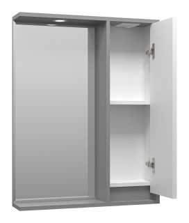 Зеркальный шкаф с подсветкой Brevita Balaton BAL-04065-01-01П правый 65см белый/серый