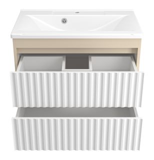 Подвесная тумба под раковину Brevita Balaton BAL-06075-03-012Я 75см белый/бежевый