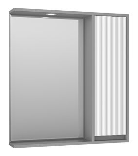 Зеркальный шкаф с подсветкой Brevita Balaton BAL-04075-01-01П правый 75см белый/серый