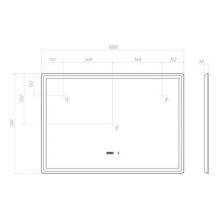 Зеркало с подсветкой Vigo Geometry Luxe 211 100 см