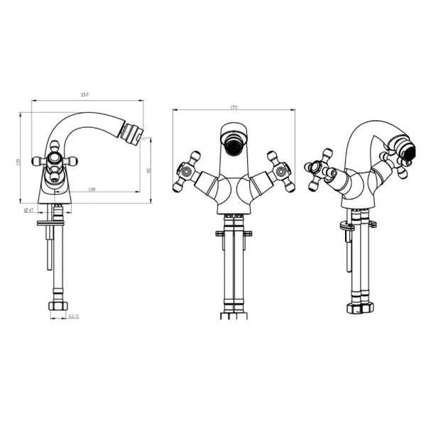 Смеситель для биде Boheme Satine хром 276-ST