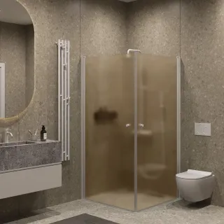 Душевой уголок на монопетле by Deonria U-80-79-6-BR/M-WS 80x79см белый/бронза матовая