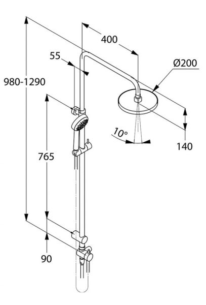 Душевая стойка Kludi Logo Dual shower system хром 6809305-00