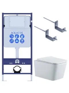 Комплект SET AQUATEK ЛИБРА N KKI2 унитаз с инсталляцией и сиденьем микролифт