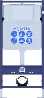 Комплект SET AQUATEK НИКА-016 4в1 унитаз с инсталляцией кнопкой и сиденьем микролифт
