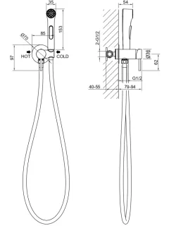 Гигиенический душ со смесителем Aquatek Европа AQ1020BG шлифованное золото