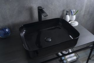 Раковина Gid BL1304 53351 накладная черная глянцевая 50x39x13