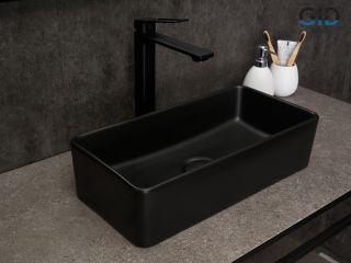 Раковина Gid Bm1104 53359 накладная черная матовая 46x23x12