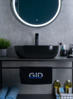 Раковина Gid Bm1302 53348 накладная черная матовая 50x40x14