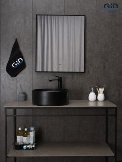 Раковина Gid Bm9011 53368 накладная черная матовая 40x40x15