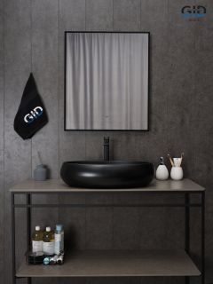 Раковина Gid Bm9030a 53371 накладная черная матовая 60x41x15