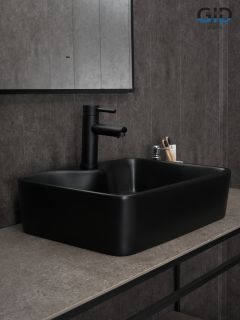 Раковина Gid Bm9091 53373 накладная черная матовая 48x37x13
