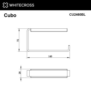 Держатель туалетной бумаги WHITECROSS Cubo CU2460GLB брашированное золото
