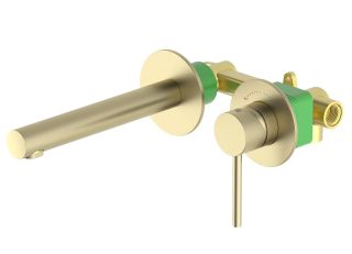 Смеситель встраиваемый для раковины Timo Saona 2391/17SM с защитой от ожогов золото матовое