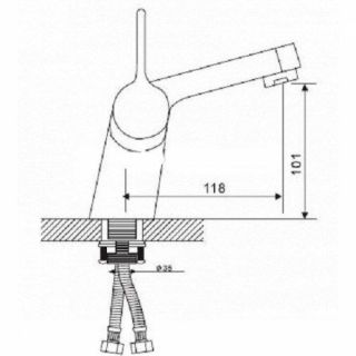 Смеситель для раковины Gappo G1204 с душевой лейкой хром