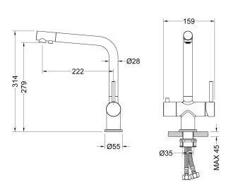 Смеситель для кухни Timo Saona 2396/17F золото матовое