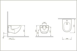 Биде подвесное Am.Pm Sensation C303411WH
