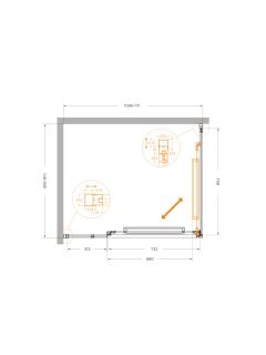 Душевой уголок CEZARES LUX-AH-FS-11-110/90-C-CR