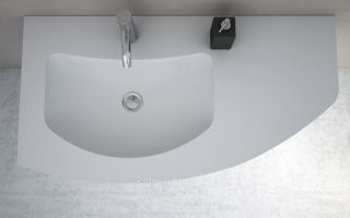 Акриловая раковина Solid Surface, левосторонняя Cezares 91x49 Bianco Soho 50225