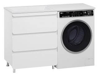 Напольная тумба под раковину Misty Чегет под стиральную машину 70см белый