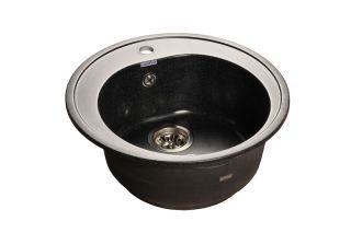 Мойка кухонная GranFest Чёрная Rondo R-510 чер