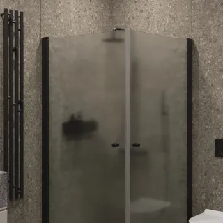 Душевой уголок на монопетле by Deonria U-90-89-6-S-B1 90x89см чёрный/сатин