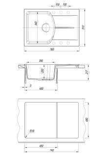 Кухонная мойка Florentina Паола 760 бежевый
