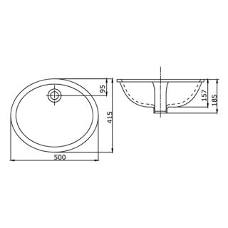 Раковина SSWW CL3022 500?415?185