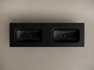 Раковина Ceramicanova Grace CN7022MBwx с двумя чашами 140 см чёрный матовый