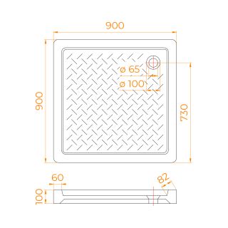 Душевой поддон RGW CR B 19170199-04 90x90см чёрный