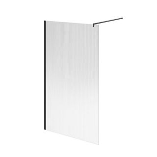Душевая перегородка Kerama Marazzi Cristallo CT.120.WI.BLK.M 120 см стекло рифленое профиль чёрный матовый