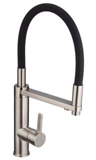 Смеситель для кухни Swedbe Selene Plus 8640 с каналом для подключения фильтра и гибким изливом нержавеющая сталь/чёрный