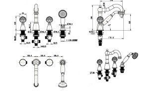 Смеситель на борт ванны Boheme Brillante хром 393